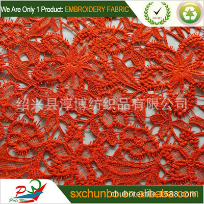 【150D涤纶线橘红色水溶绣花面料绍兴工厂直销】价格,厂家,图片,棉面料,绍兴县淳博纺织品-